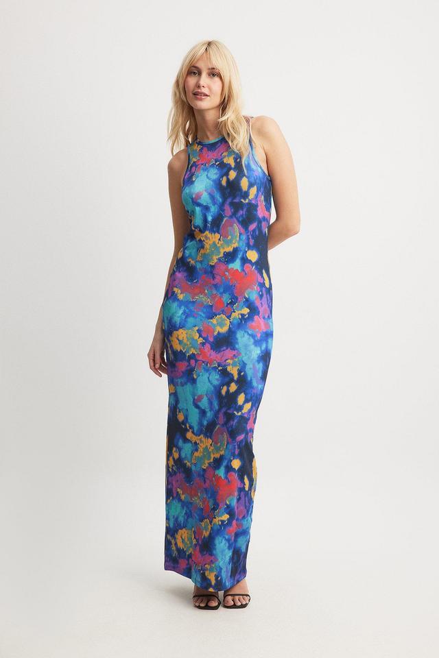 Halterneck Printed Maxi Dress Product Image