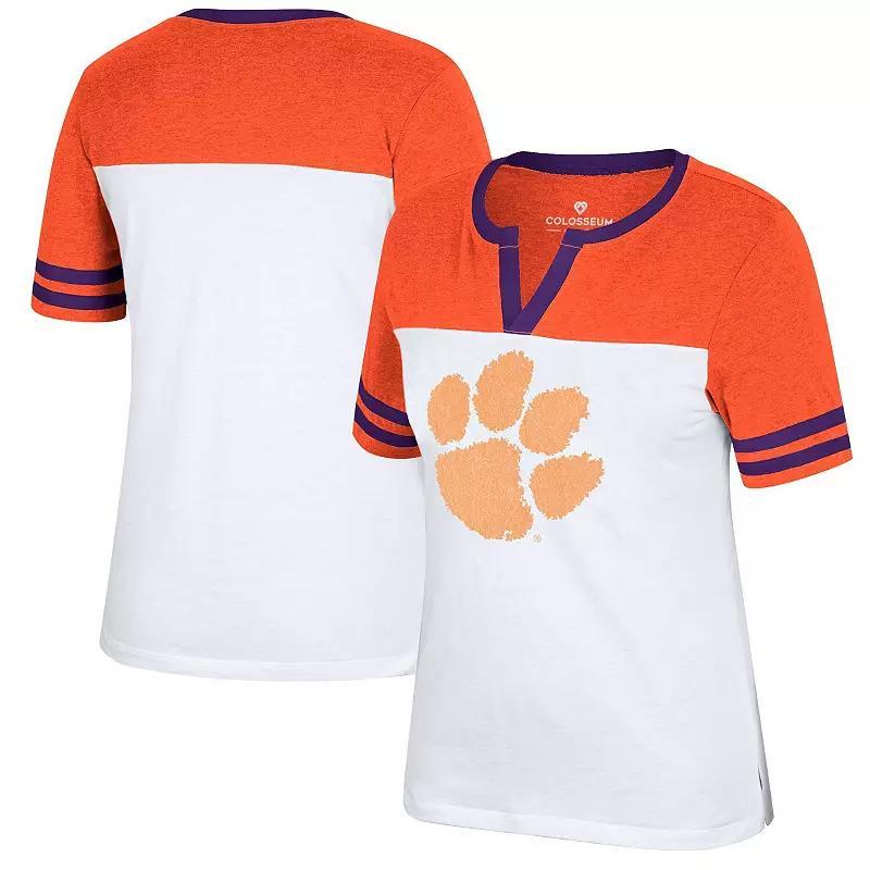 Womens Colosseum /Orange Clemson Tigers Frost Yourself Notch Neck T-Shirt Product Image