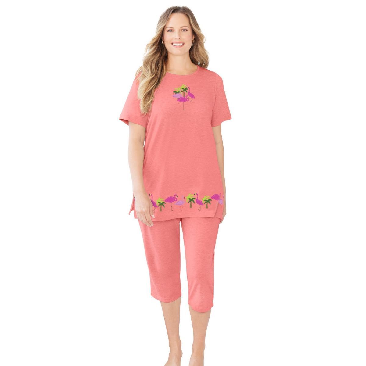 Dreams & Co. Womens Knit Capri Sleep Set Product Image