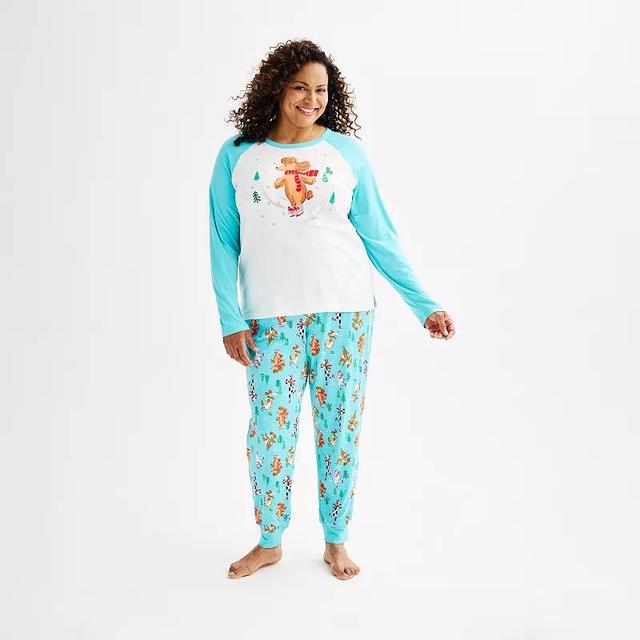 Plus Size Jammies For Your Families Dog Family Pajama Top & Jogger Pajama Bottoms Set, Womens Product Image