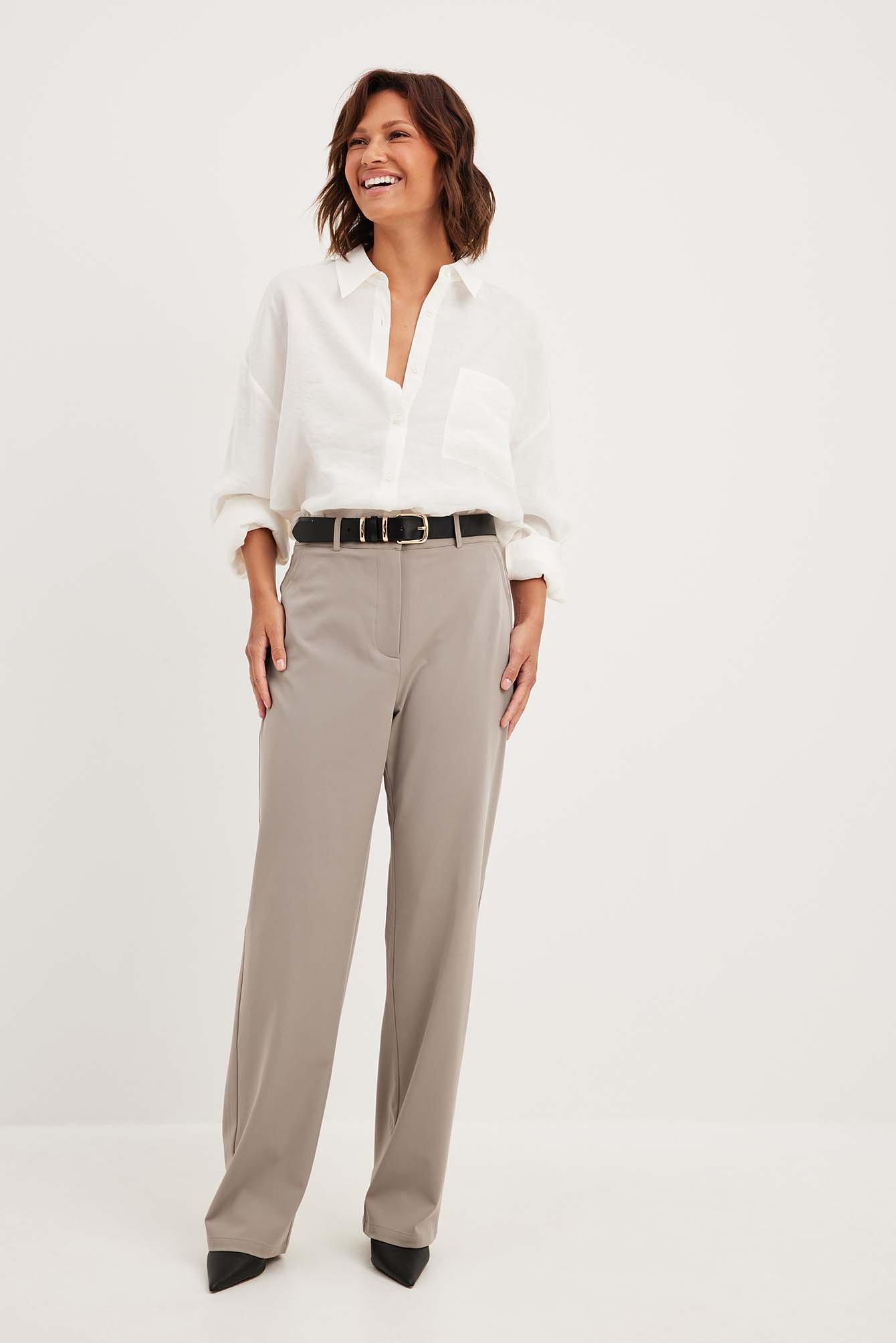 Flowy Straight Leg Suit Pants Product Image