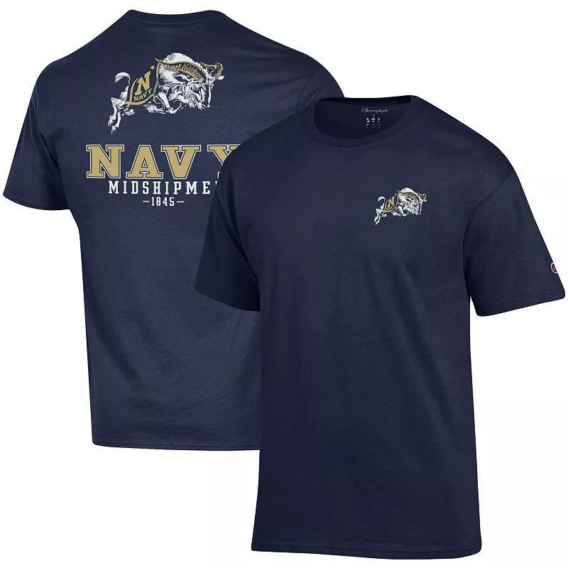 Mens Champion Navy Navy Midshipmen Stack 2-Hit T-shirt Product Image