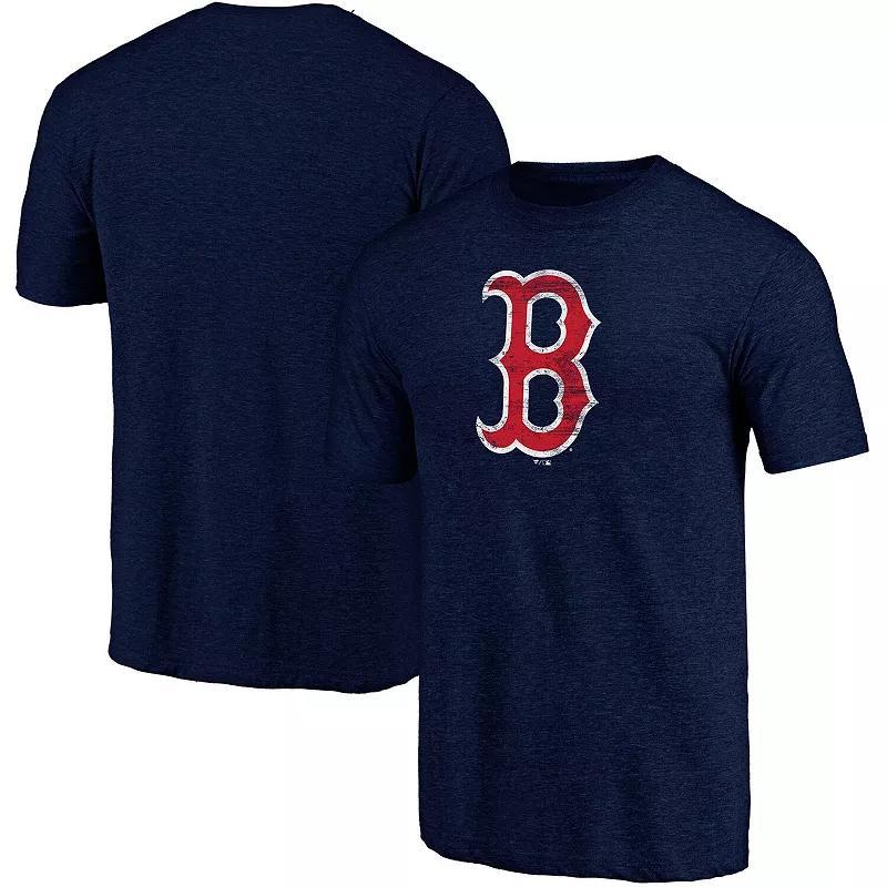 Mens Fanatics Branded Boston Red Sox Weathered Official Logo Tri-Blend T-Shirt Blue Product Image