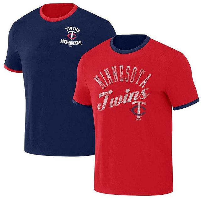 Mens Darius Rucker Collection by Fanatics Navy Minnesota Twins Two-Way Ringer Reversible T-shirt - Navy Product Image