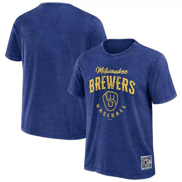 Mens Darius Rucker Collection by Fanatics Royal Milwaukee Brewers Cooperstown Collection Washed T-Shirt Product Image