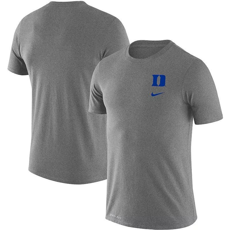 Mens Nike Heathered Gray Duke Blue Devils Logo Stack Legend Performance T-Shirt Product Image