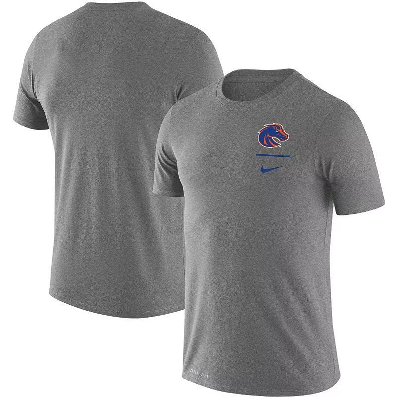 Mens Nike Heathered Gray Boise State Broncos Logo Stack Legend Performance T-Shirt Product Image