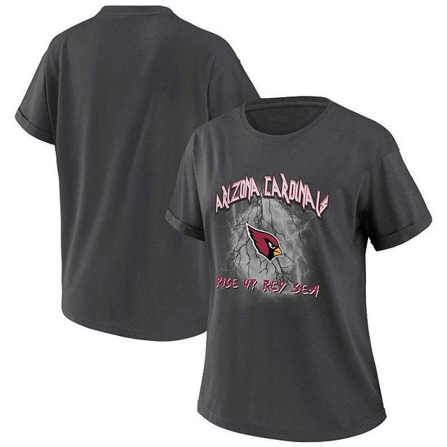 Womens WEAR by Erin Andrews Charcoal Arizona Cardinals Boyfriend T-Shirt Product Image