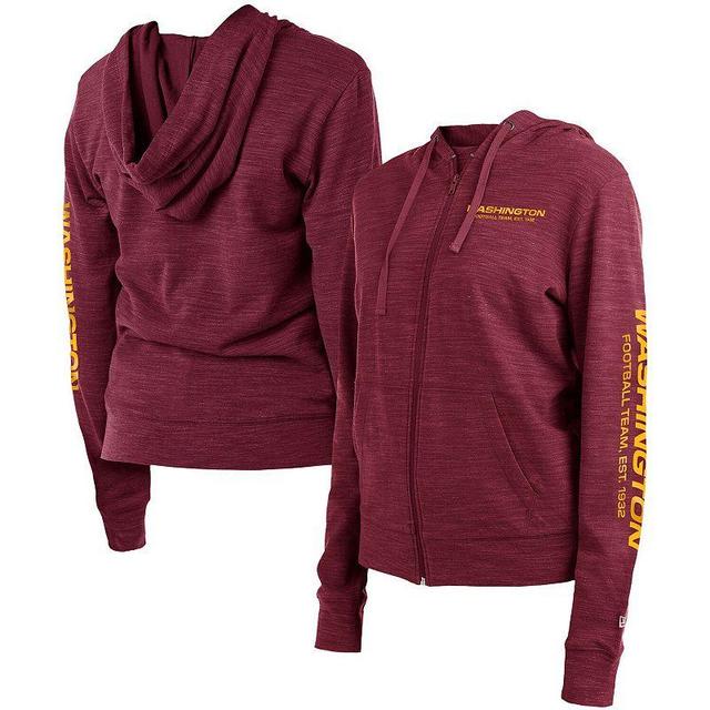 Womens New Era Burgundy Washington Football Team Reverse Full-Zip Hoodie Product Image