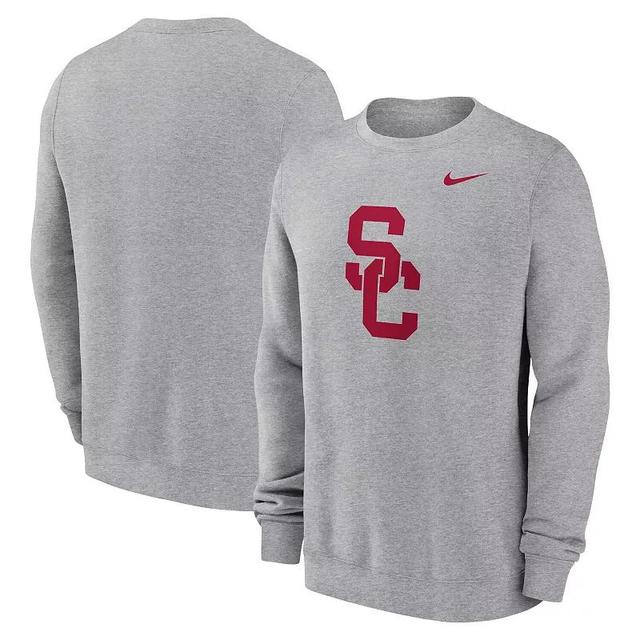 Mens Nike Heather Gray USC Trojans Primetime Evergreen Fleece Pullover Sweatshirt Product Image