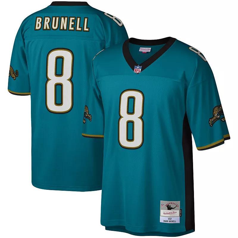 Mens Mitchell & Ness Mark Brunell Teal Jacksonville Jaguars Legacy Replica Jersey Product Image