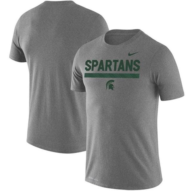 NIKE Men's  Heathered Gray Michigan State Spartans Team Dna Legend Performance T-shirt Product Image