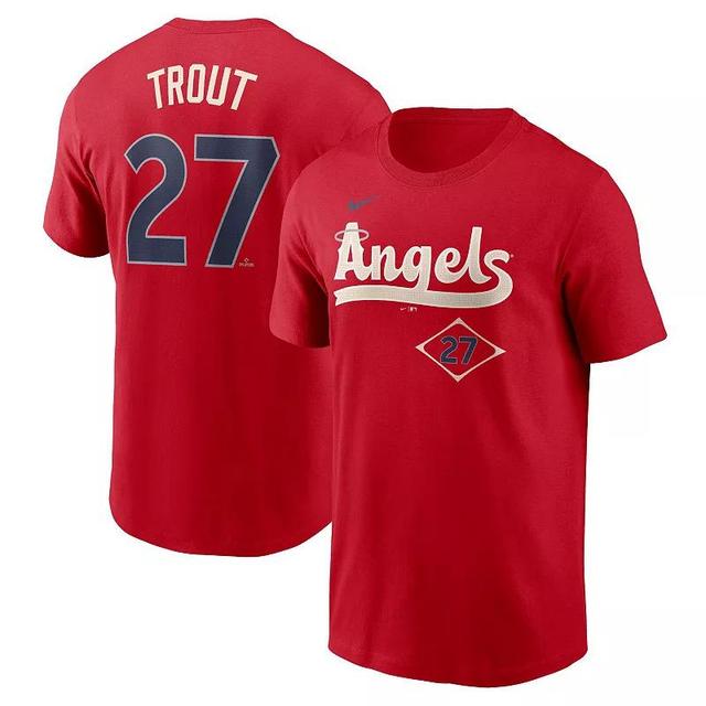 Mens Nike Mike TroutRed Los Angeles Angels City Connect Fuse Name & Number T-Shirt Product Image