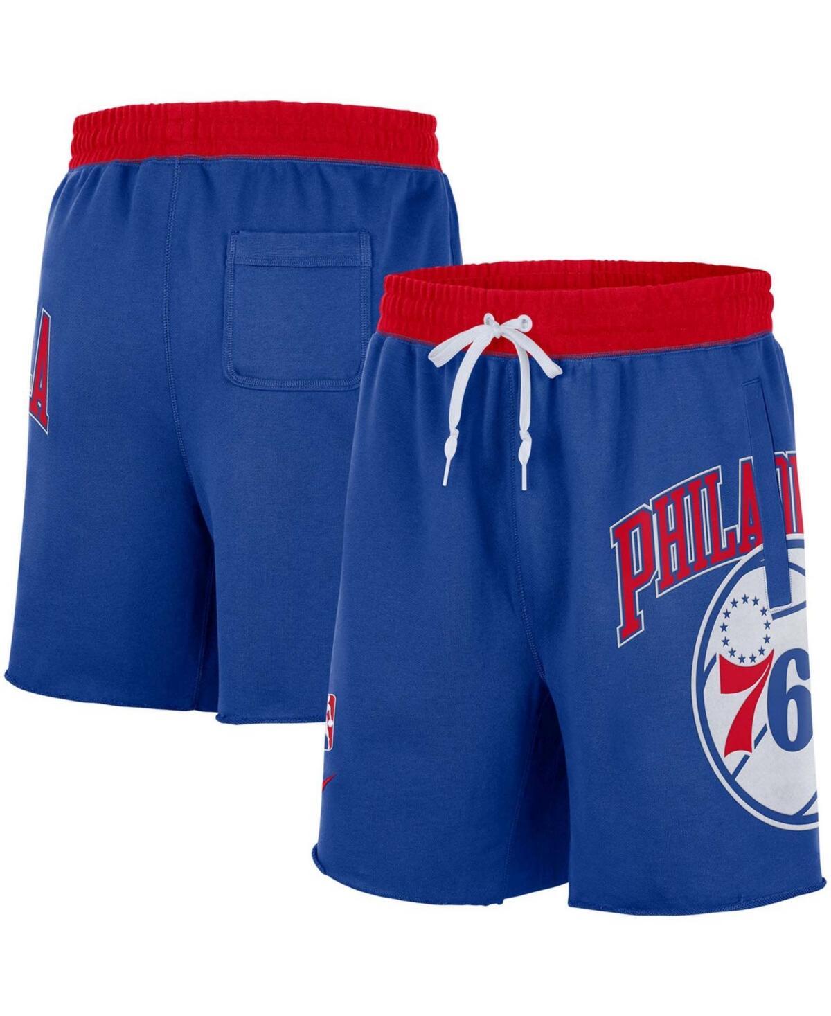 Mens Royal Philadelphia 76Ers 75Th Anniversary Courtside Fleece Shorts product image