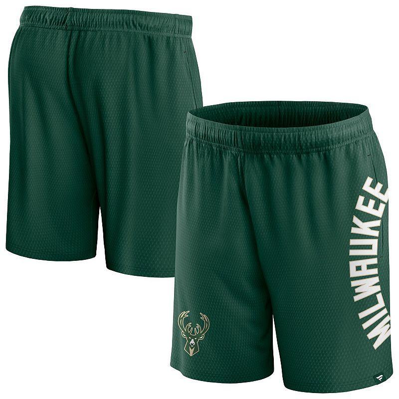 Mens Fanatics Branded Hunter Green Milwaukee Bucks Post Up Mesh Shorts Product Image