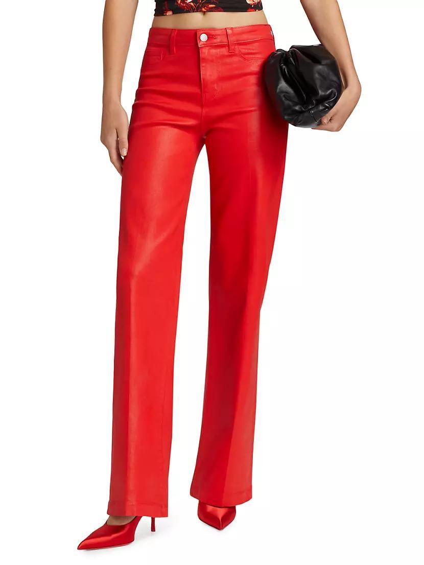 Clayton Coated High-Rise Wide-Leg Jeans Product Image