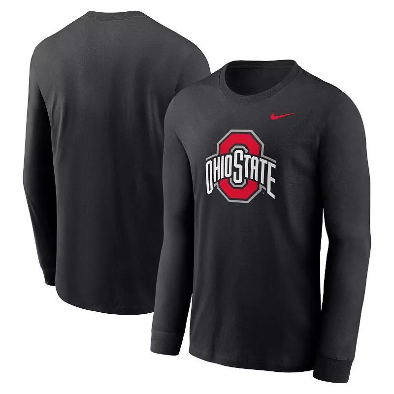 Mens Nike Ohio State Buckeyes Primary Logo Long Sleeve T-Shirt Product Image