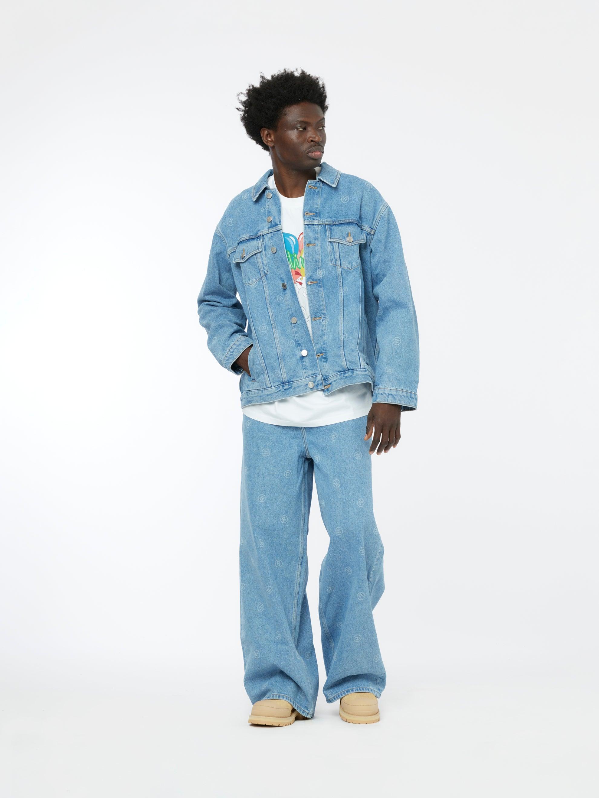 Oversized Denim Jacket Blue Product Image