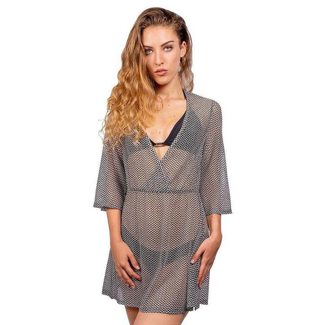 Womens Jordan Taylor Sheer Surplice Swim Cover-Up Tunic Product Image