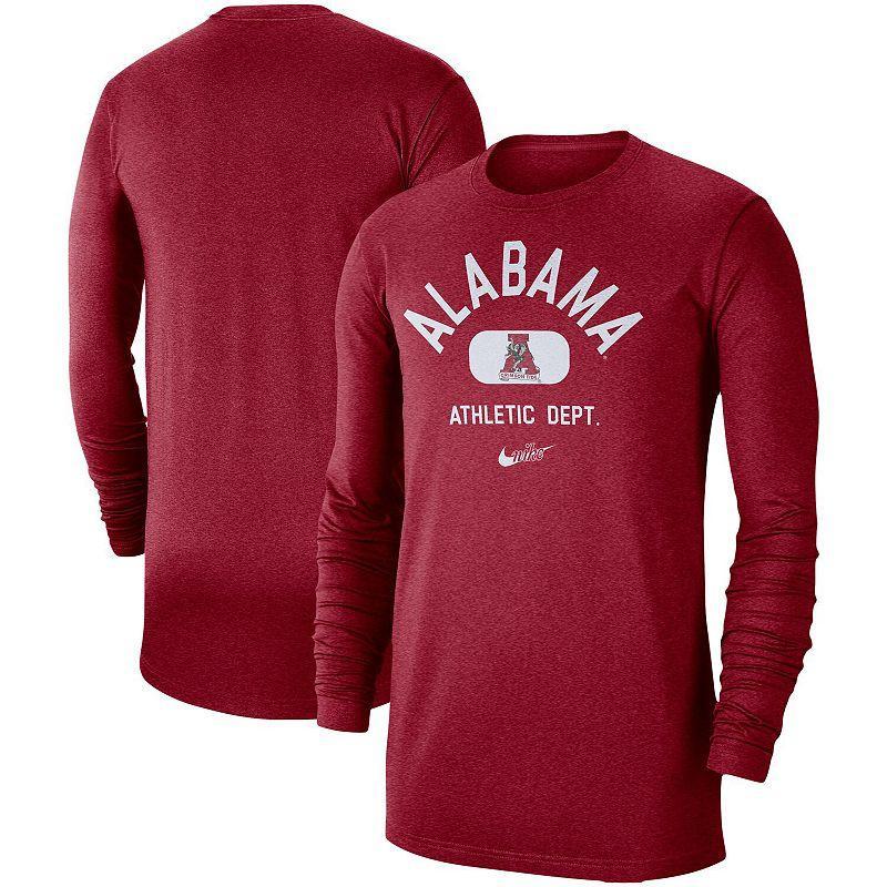 Mens Nike Crimson Alabama Crimson Tide Textured Long Sleeve T-Shirt Product Image