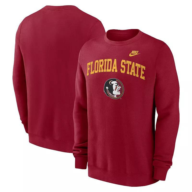 Nike Mens Garnet Florida State Seminoles Legacy Classic Tackle Twill EmbroideredArch Over Logo Pullover Sweatshirt Product Image