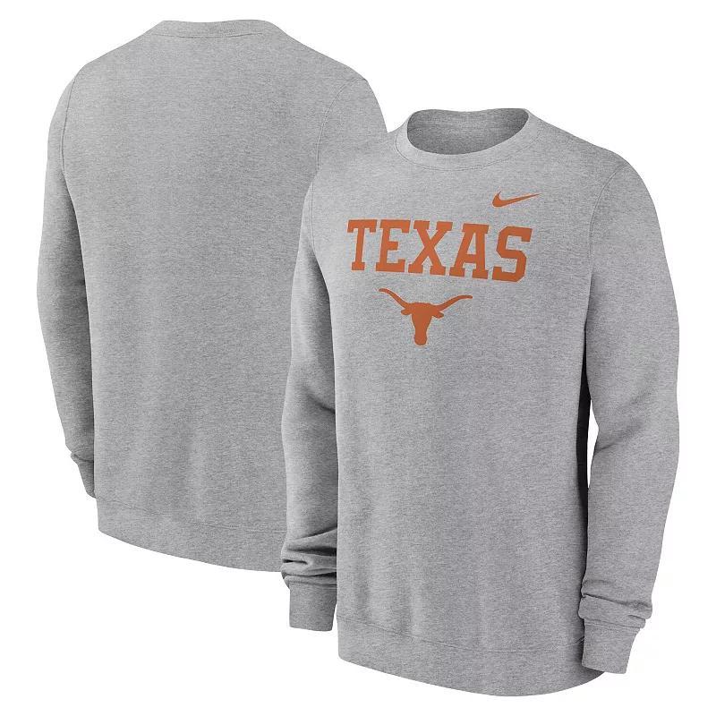 Mens Nike Heather Gray Texas Longhorns Primetime Primary Stack Pullover Sweatshirt Product Image