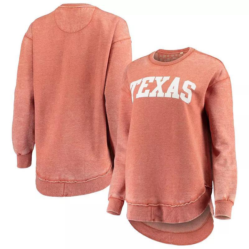 Womens Pressbox Burnt Orange Texas Longhorns Vintage Wash Pullover Sweatshirt product image