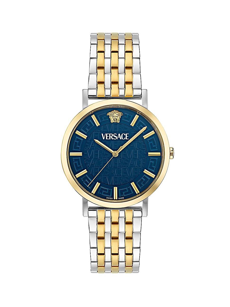 Men's Greca Slim Two-Tone Bracelet Watch, 40mm Product Image