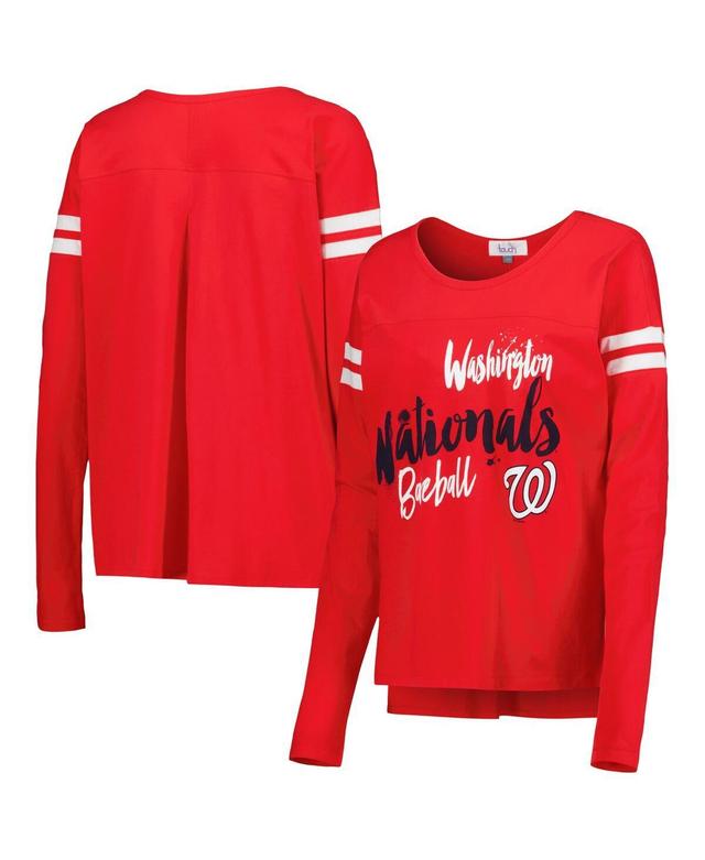 Womens Touch Red Washington Nationals Free Agent Long Sleeve T-shirt Product Image