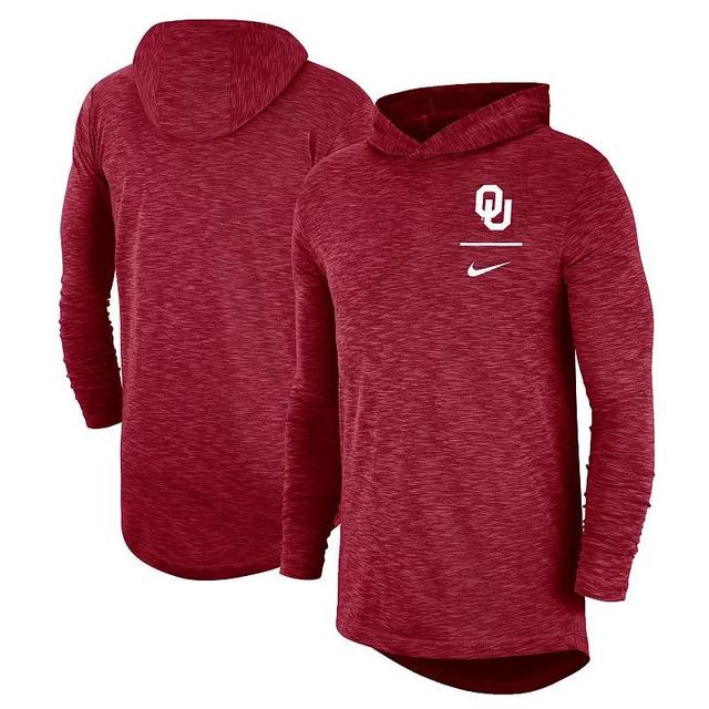 Mens Nike Crimson Oklahoma Sooners Slub Performance Long Sleeve Hoodie T-shirt Product Image