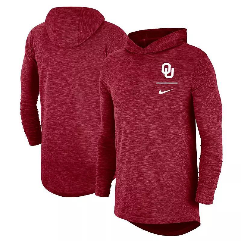 Mens Nike Crimson Oklahoma Sooners Slub Performance Long Sleeve Hoodie T-Shirt Product Image