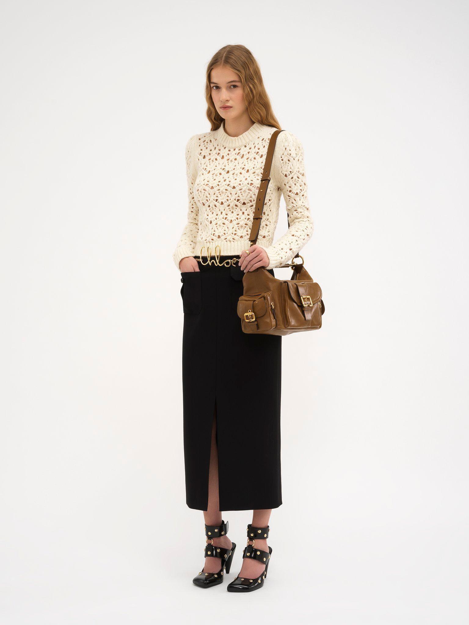 Fitted sweater in wool knit Product Image