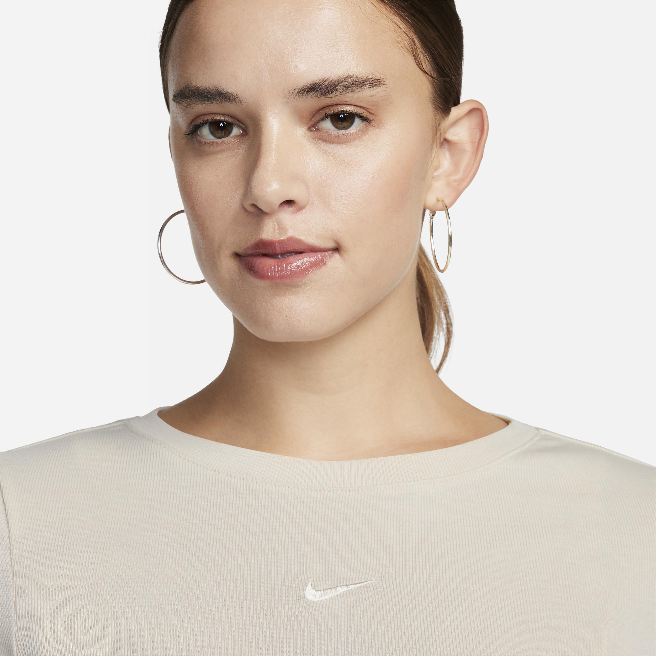 Nike Essential ribbed drawstring long sleeve T-shirt Product Image