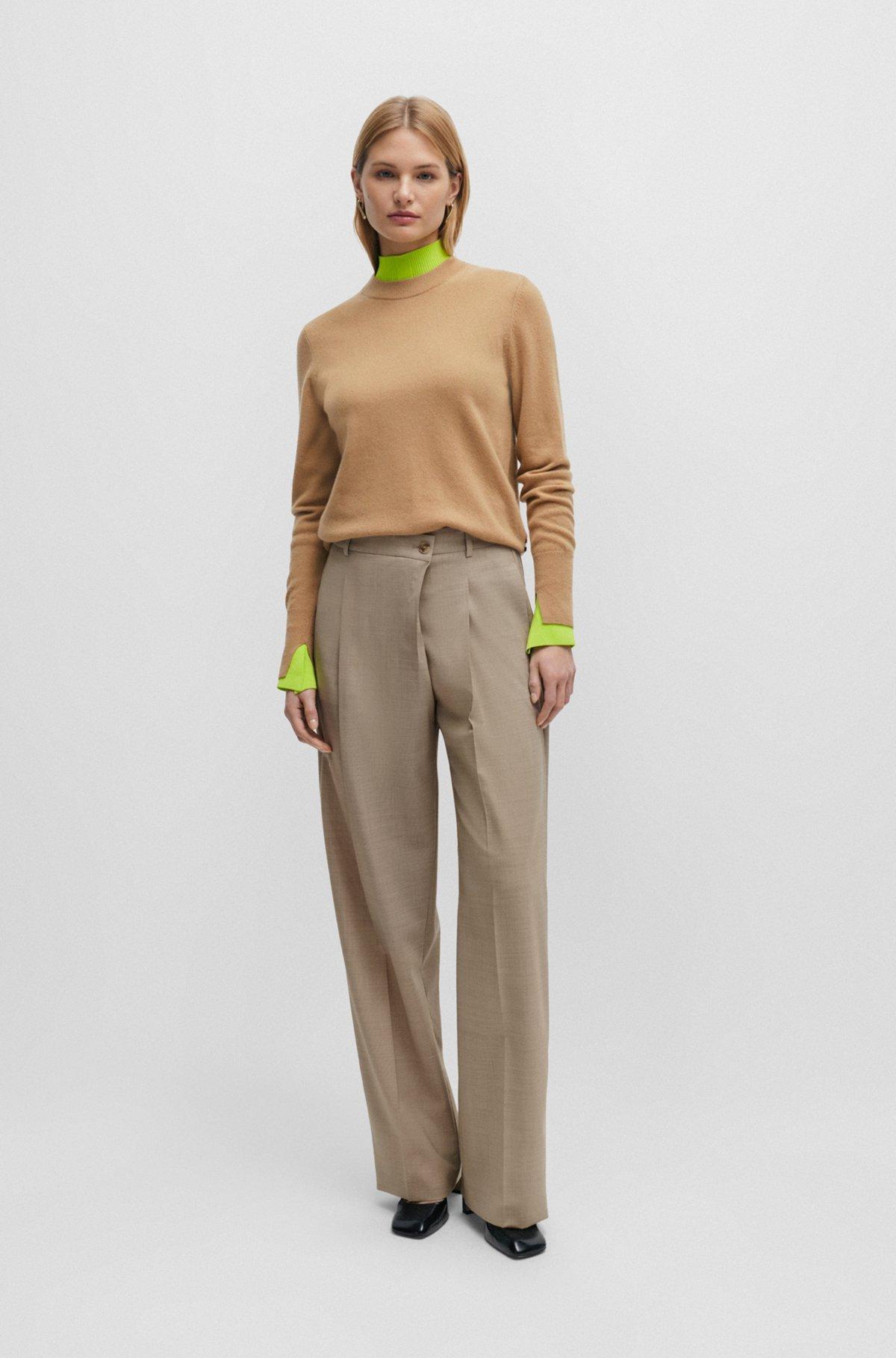 Straight-fit regular-rise trousers in virgin wool Product Image