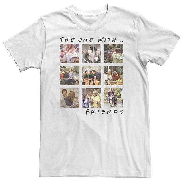 Licensed Character Big & Tall Friends Group Shot The One With Character Panels Tee, Men's, Size: Large Tall, White - Size: L Tall Product Image