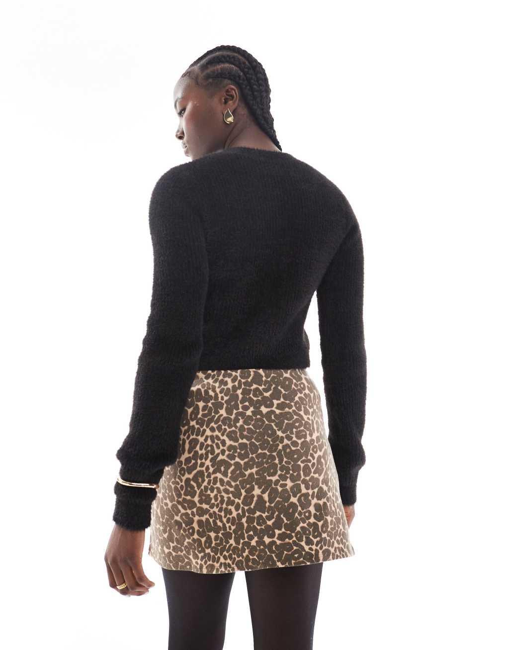 Cotton On bella mini skirt in leopard Product Image