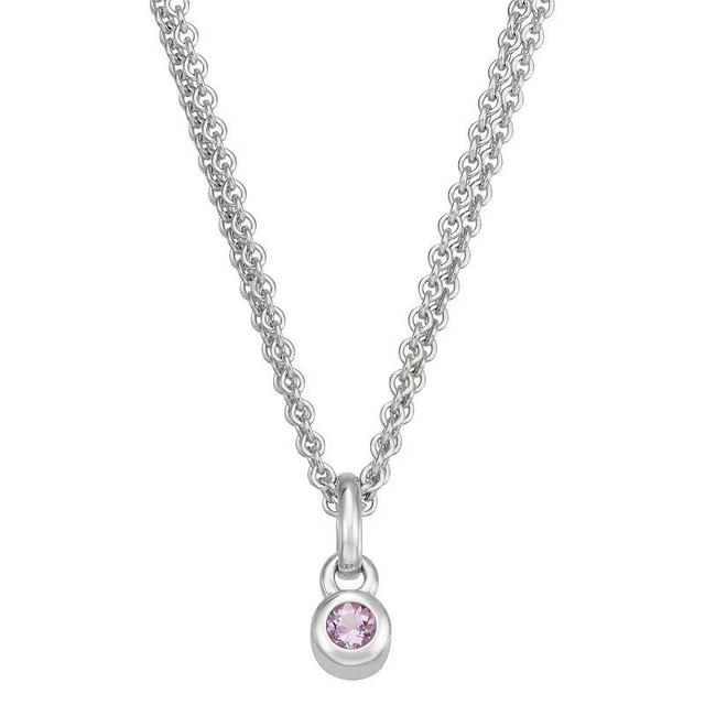 Sterling Silver Amethyst Charm Necklace, Womens Silver Tone Product Image