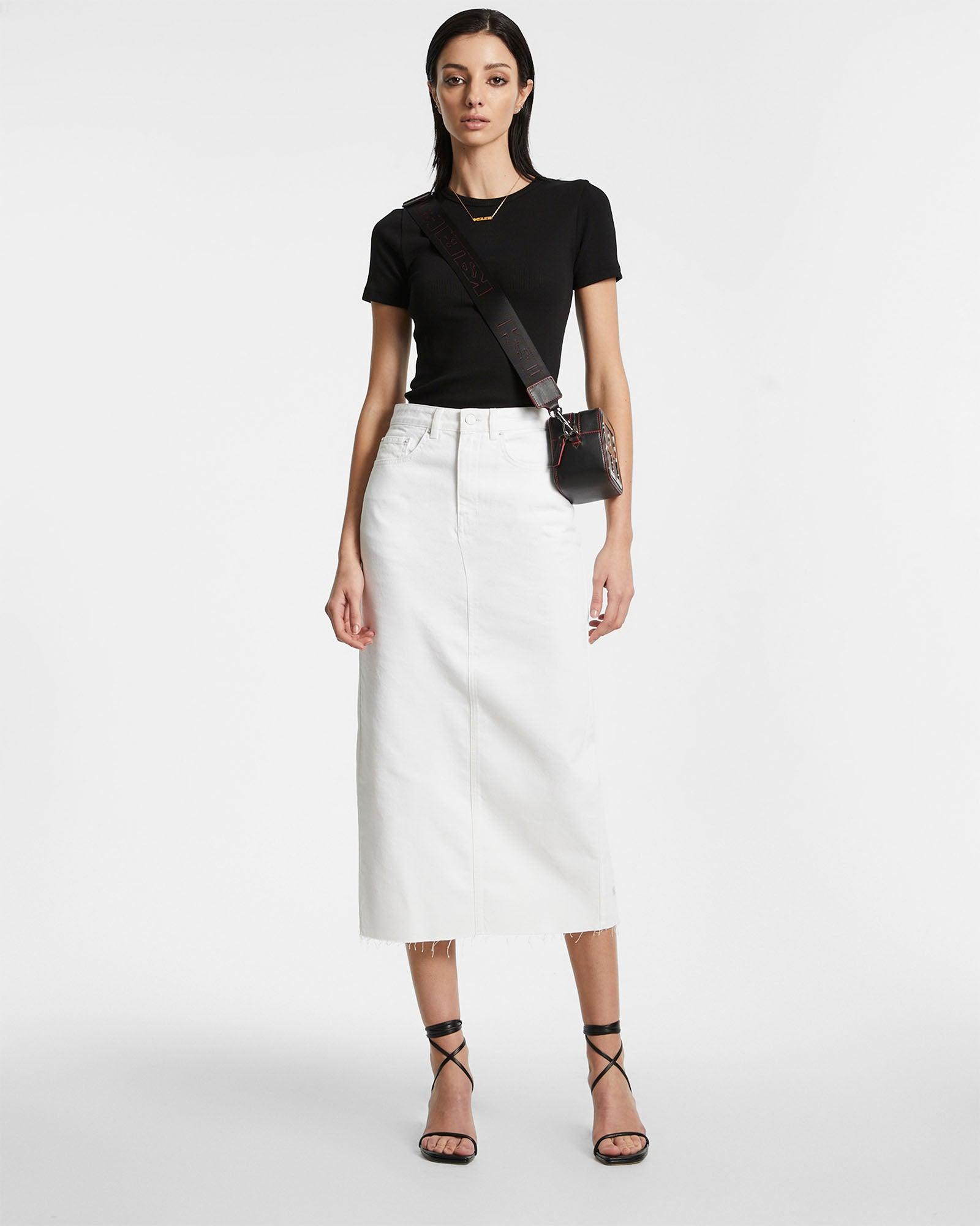 GRADUATE MIDI SKIRT BLANC Female Product Image