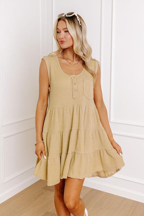 Long Time Coming Shift Dress In Beige Product Image