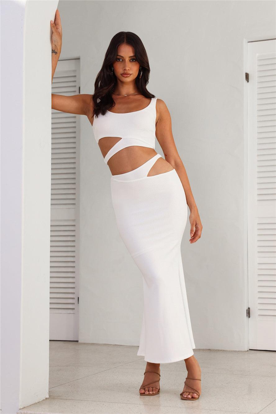 Where Did You Go Ribbed Crop Top White Product Image