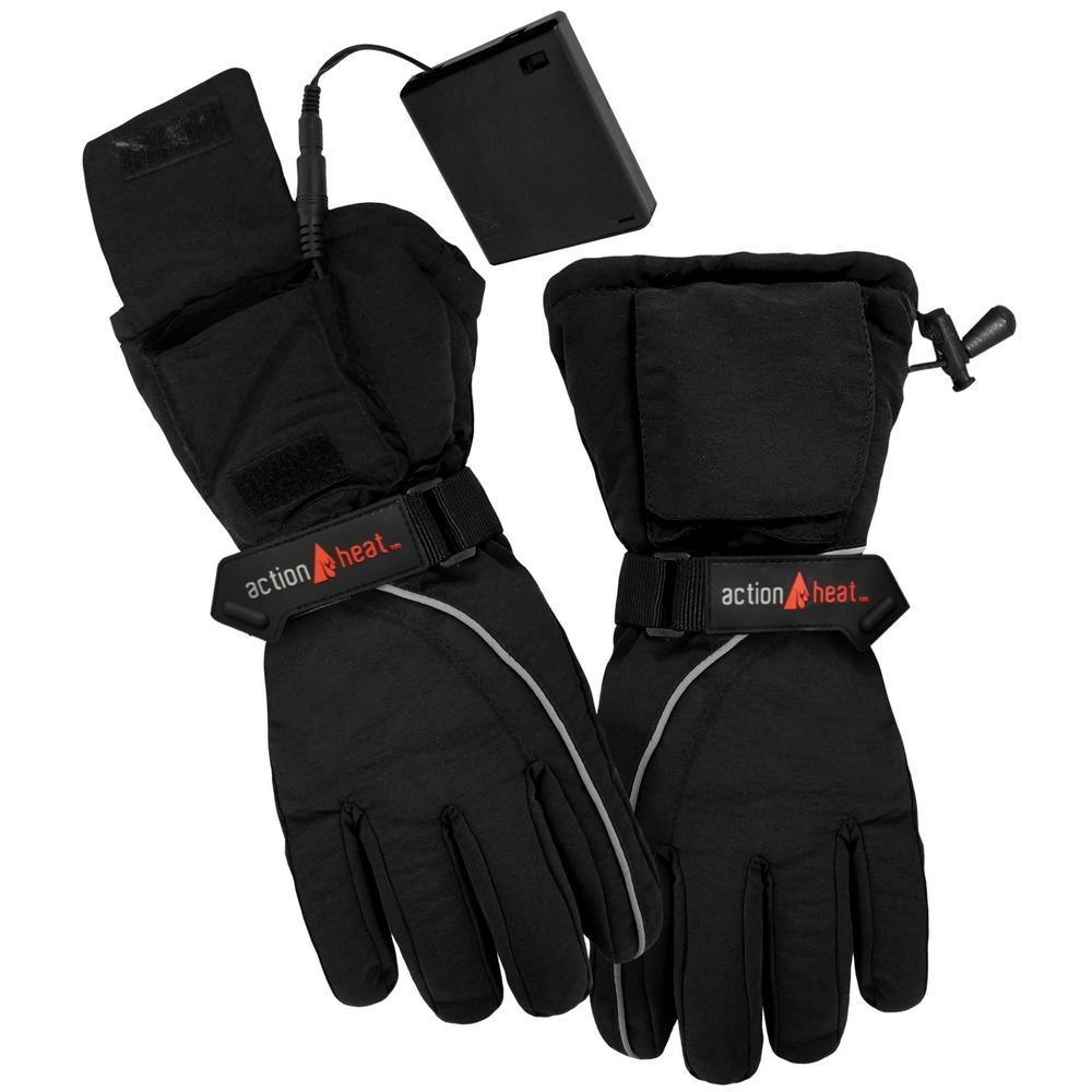 ActionHeat AA Battery Heated Men's Snow Gloves - Black Product Image