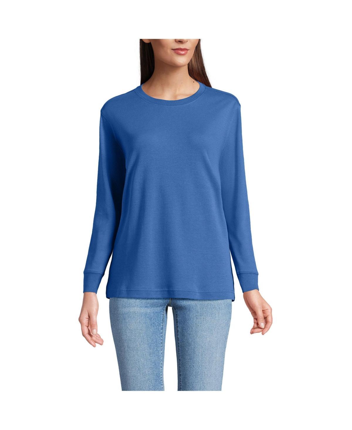 Womens Lands End Relaxed Long Sleeve Crewneck Top Product Image