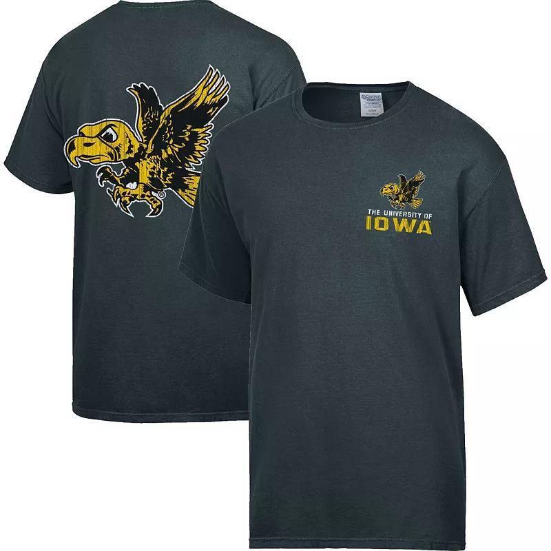 Mens Comfort Wash Charcoal Iowa Hawkeyes Vintage Logo T-Shirt Product Image