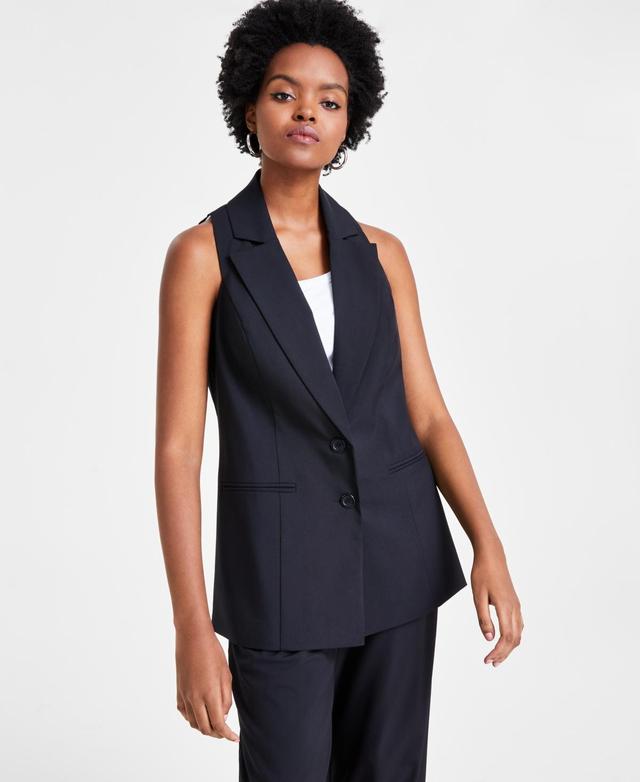 Bar Iii Womens Button-Front Notch-Collar Vest, Created for Macys Product Image