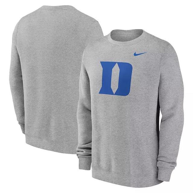 Mens Nike Heather Gray Duke Blue Devils Primetime Evergreen Fleece Pullover Sweatshirt Product Image