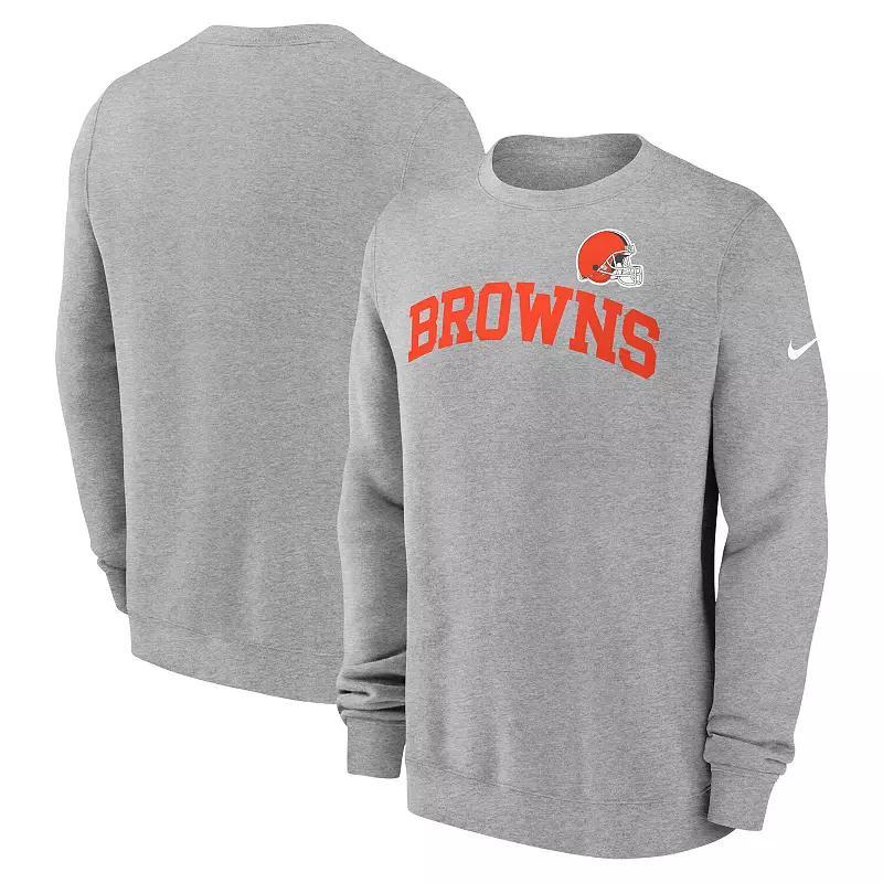 Mens Nike Heather Gray Cleveland Browns Club Pullover Sweatshirt Product Image