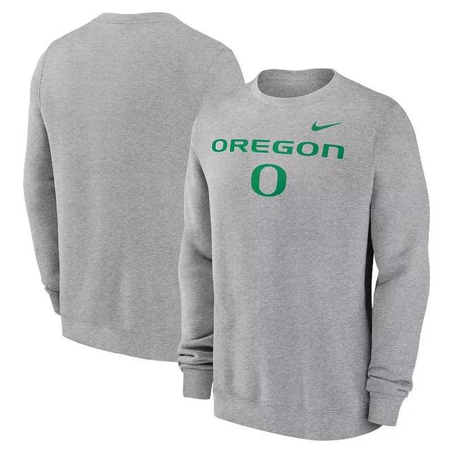 Mens Nike Heather Gray Oregon Ducks Primetime Primary Stack Pullover Sweatshirt Product Image