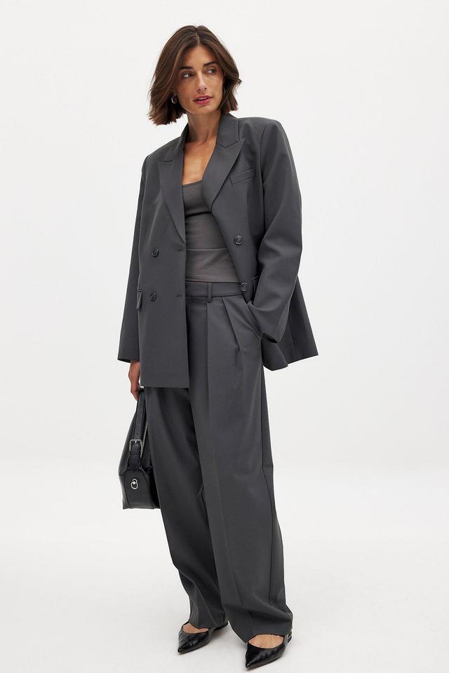 Wool Blend Wide Leg Suit Pants Product Image