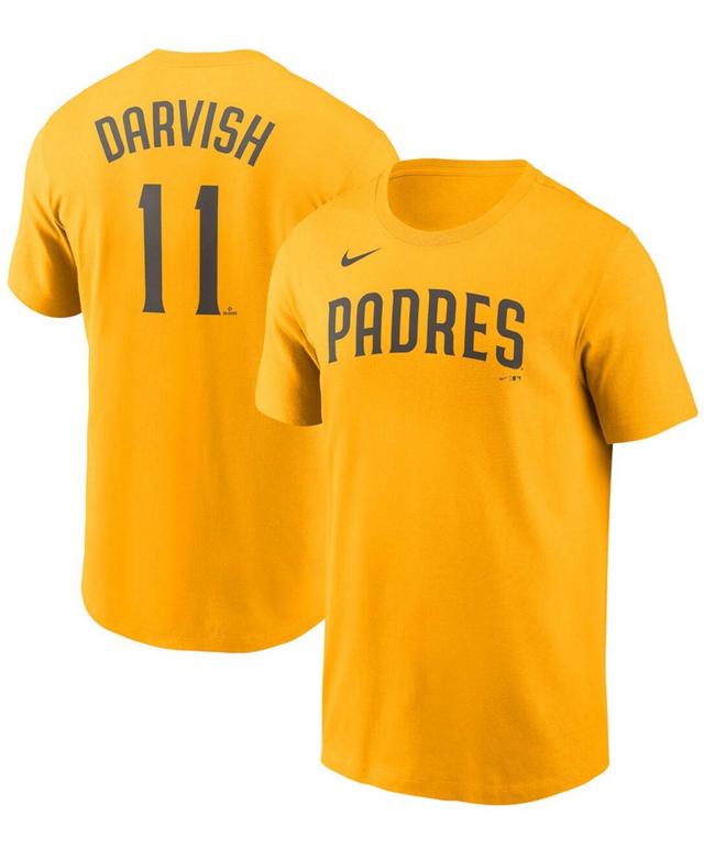 Mens Yu Darvish Gold San Diego Padres Name Number T-shirt Product Image