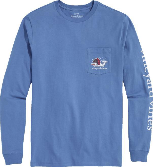 Snowman Whale Long-Sleeve Pocket Tee Product Image